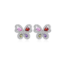 Load image into Gallery viewer, Fashion Simple Butterfly Stud Earrings with Colored Cubic Zirconia