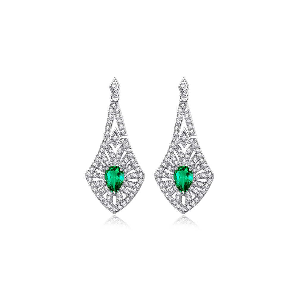 Fashion Elegant Diamond Geometric Long Earrings with Cubic Zirconia