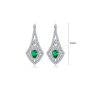 Fashion Elegant Diamond Geometric Long Earrings with Cubic Zirconia