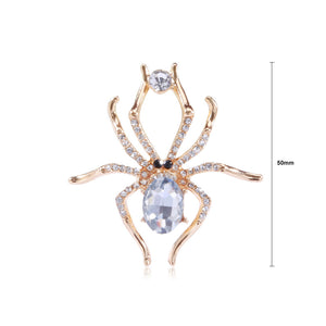 Fashion Personality Plated Gold Spider Brooch with Cubic Zirconia