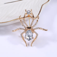 Load image into Gallery viewer, Fashion Personality Plated Gold Spider Brooch with Cubic Zirconia
