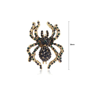 Fashion Personalised Plated Gold Spider Brooch with Cubic Zirconia