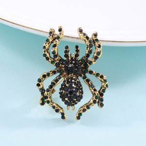 Fashion Personalised Plated Gold Spider Brooch with Cubic Zirconia
