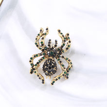 Load image into Gallery viewer, Fashion Personalised Plated Gold Spider Brooch with Cubic Zirconia