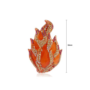 Simple Fashion Plated Gold Enamel Orange Dragon Fruit Brooch with Cubic Zirconia