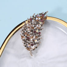 Load image into Gallery viewer, Simple Brilliant Plated Gold Feather Brooch with Cubic Zirconia