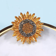 Load image into Gallery viewer, Fashion Brilliant Plated Gold Sunflower Brooch with Cubic Zirconia
