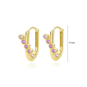 925 Sterling Silver Plated Gold Fashion Simple Crossover U-shape Earrings with Cubic Zirconia