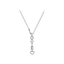 Load image into Gallery viewer, 925 Sterling Silver Fashion Temperament LOVE Pendant with Cubic Zirconia and Necklace