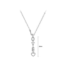 Load image into Gallery viewer, 925 Sterling Silver Fashion Temperament LOVE Pendant with Cubic Zirconia and Necklace