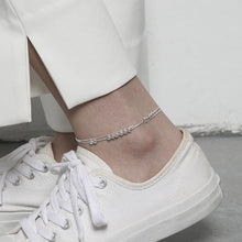 Load image into Gallery viewer, 925 Sterling Silver Fashion Simple Geometric Beaded Double Layer Anklet
