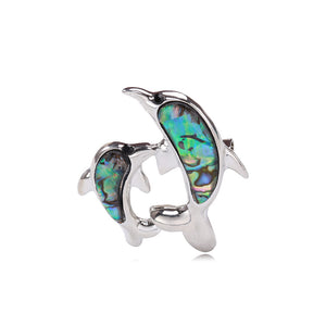Fashion Cute Dolphin Colorful Shell Brooch