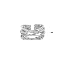 Load image into Gallery viewer, 925 Sterling Silver Fashion Personality Twist Multilayer Line Geometric Adjustable Open Ring