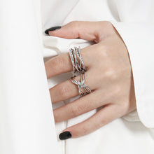 Load image into Gallery viewer, 925 Sterling Silver Fashion Personality Twist Multilayer Line Geometric Adjustable Open Ring