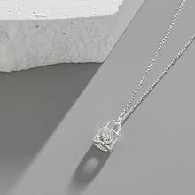 Load image into Gallery viewer, 925 Sterling Silver Fashion Simple Hollow Alphabet R Lock Pendant with Necklace