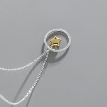 Load image into Gallery viewer, 925 Sterling Silver Fashion Simple Star Circle Geometric Pendant with Necklace