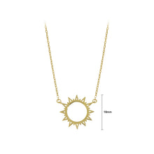 Load image into Gallery viewer, 925 Sterling Silver Plated Gold Fashion Simple Hollow Sun Pendant with Necklace