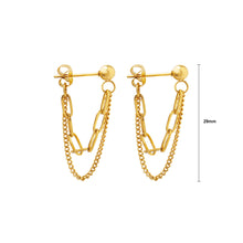 Load image into Gallery viewer, Fashion Simple Plated Gold 316L Stainless Steel Chain Double Layer Earrings