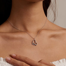 Load image into Gallery viewer, 925 Sterling Silver Fashion Temperament Bird Hollow Heart Pendant with Cubic Zirconia and Necklace