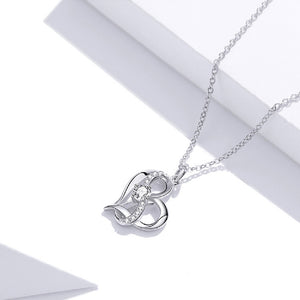 925 Sterling Silver Fashion Simple Infinity Symbol Heart Pendant with Cubic Zirconia and Necklace