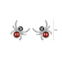 Load image into Gallery viewer, 925 Sterling Silver Simple Personality Spider Stud Earrings with Cubic Zirconia