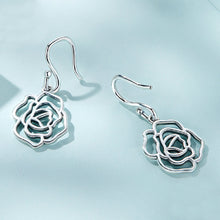 Load image into Gallery viewer, 925 Sterling Silver Fashion Elegant Hollow Rose Flower Earrings