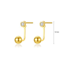 Load image into Gallery viewer, 925 Sterling Silver Plated Gold Fashion Simple Geometric Ball Stud Earrings with Cubic Zirconia