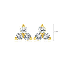 Load image into Gallery viewer, 925 Sterling Silver Plated Gold Simple Delicate Triangle Stud Earrings with Cubic Zirconia