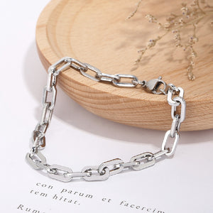Simple Fashion 316L Stainless Steel Ring Geometric Chain Bracelet