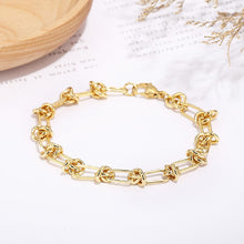 Load image into Gallery viewer, Simple Personality Plated Gold 316L Stainless Steel Knot Geometric Chain Bracelet