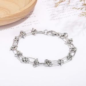 Simple Personality 316L Stainless Steel Knot Geometric Chain Bracelet