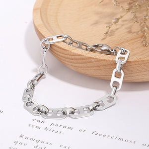 Simple Fashion 316L Stainless Steel Hollow Geometric Chain Bracelet