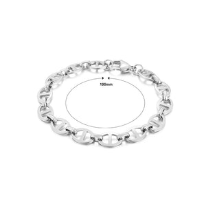 Simple Fashion 316L Stainless Steel Hollow Oval Geometric Bracelet