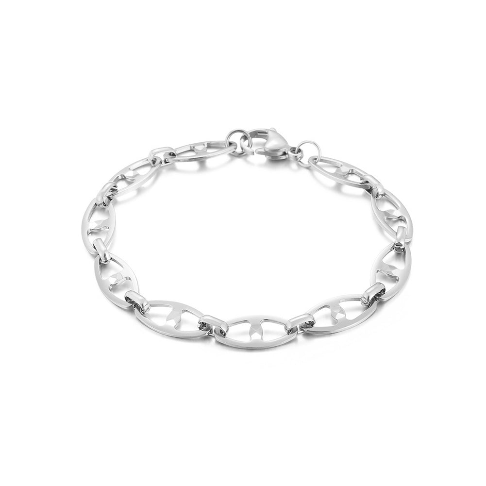 Fashion Simple 316L Stainless Steel Hollow Geometric Chain Bracelet