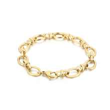 Load image into Gallery viewer, Simple Fashion Plated Gold 316L Stainless Steel Geometric Circle Stitching Bracelet