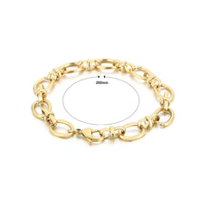 Load image into Gallery viewer, Simple Fashion Plated Gold 316L Stainless Steel Geometric Circle Stitching Bracelet