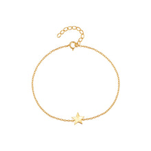 Load image into Gallery viewer, 925 Sterling Silver Plated Gold Simple Star Bracelet