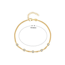 Load image into Gallery viewer, 925 Sterling Silver Plated Gold Fashion Simple Geometric Round Cubic Zirconia Bracelet