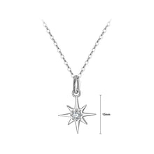 Load image into Gallery viewer, 925 Sterling Silver Fashion Simple Eight-pointed Star Pendant with Cubic Zirconia and Necklace