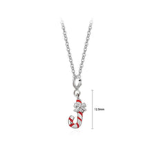 Load image into Gallery viewer, 925 Sterling Silver Simple Cute Christmas Candy Cane Pendant with Necklace