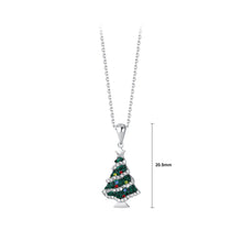 Load image into Gallery viewer, 925 Sterling Silver Fashion Romantic Christmas Tree Pendant with Cubic Zirconia and Necklace