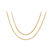 Load image into Gallery viewer, Simple Personality Plated Gold 316L Stainless Steel Double Layer Chain Necklace