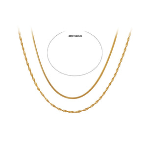 Simple Personality Plated Gold 316L Stainless Steel Double Layer Chain Necklace