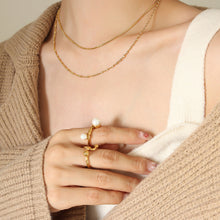 Load image into Gallery viewer, Simple Personality Plated Gold 316L Stainless Steel Double Layer Chain Necklace