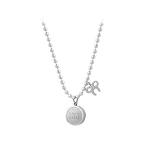 Load image into Gallery viewer, Simple and Cute 316L Stainless Steel Ribbon Geometric Round Pendant with Necklace