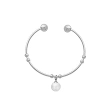 Load image into Gallery viewer, Fashion Personality 316L Stainless Steel Imitation Pearl Geometric Open Bangle