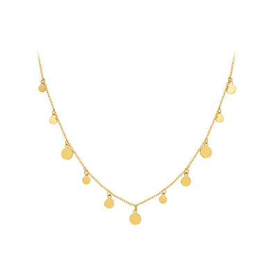 Fashion Simple Plated Gold 316L Stainless Steel Round Geometric Necklace