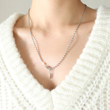 Load image into Gallery viewer, Fashion Simple 316L Stainless Steel Geometric Beaded Imitation Pearl Necklace