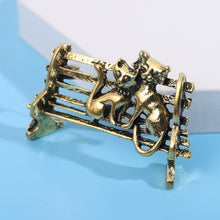 Load image into Gallery viewer, Creative Vintage Plated Gold Cat Bench Brooch