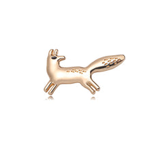 Load image into Gallery viewer, Simple and Lovely Plated Gold Fox Brooch with Cubic Zirconia